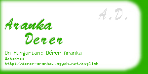 aranka derer business card